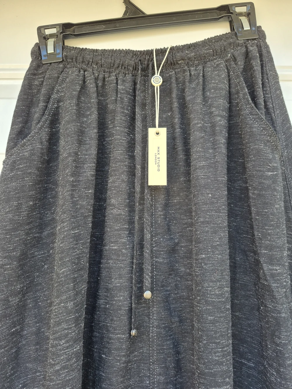 Small Black Maxi Skirt Whimsigoth Comfort Drawstring Pockets Timeless Classic - Picture 8 of 8